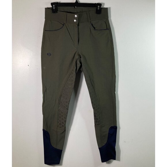 Womens Halter Ego High Waist Full Seat Riding Breeches 28 Green - Picture 1 of 12